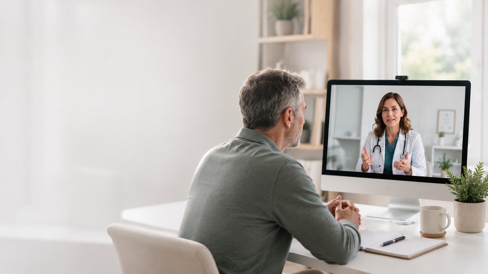 Patient attending a virtual medical consultation from home